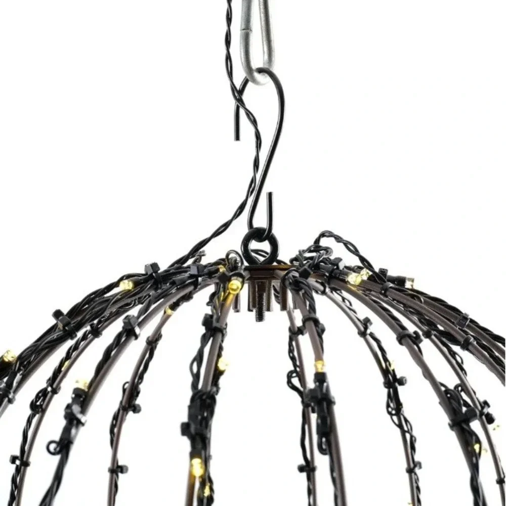 16 Inch LED Light Balls Hanging Tree Globe Light Festive Wedding White Fold Flat